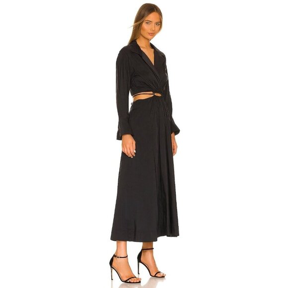 NWT Young Fabulous & Broke YFB Derby in Black V-neck Cutout Maxi Dress S - Picture 2 of 7